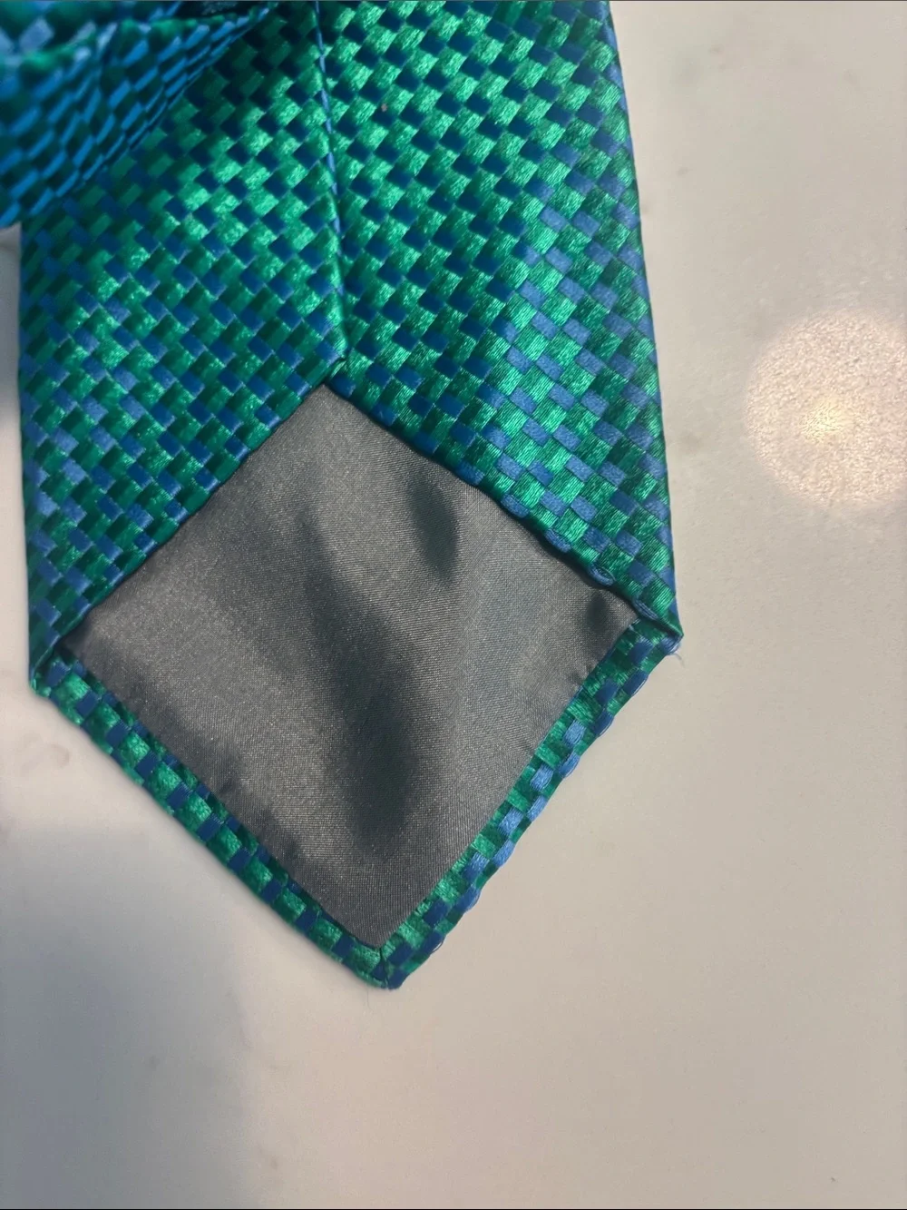 Charvet Teal and Emerald Woven Silk Tie